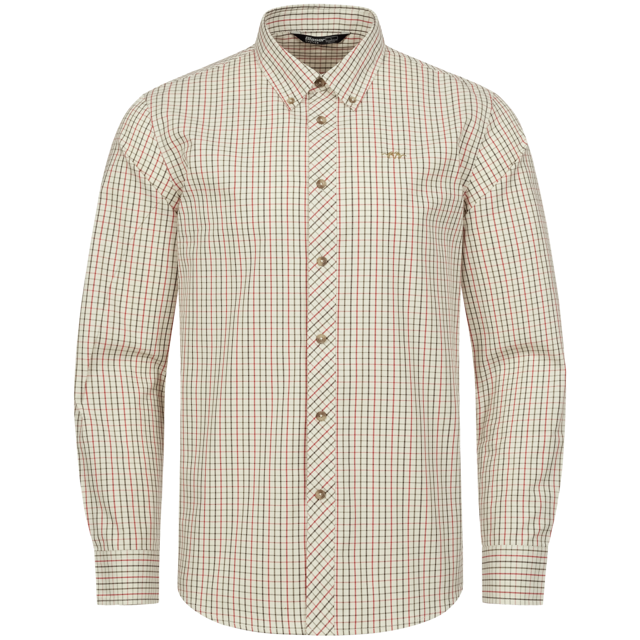 Blaser Herren Hemd Tristan 22 beige/rot kariert