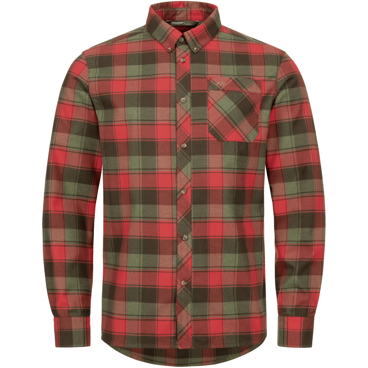 Blaser Theodor - Hemd - Rot/Dunkelgrün Kariert