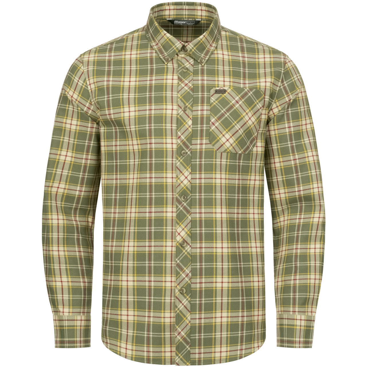 Blaser Herren Hemd Louie oliv/rot karriert